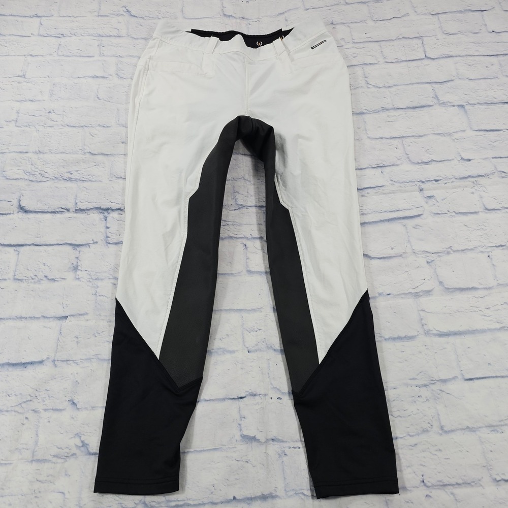Kerrits Griptek II Equestrian Breeches Womens XL White Black Full Seat Riding